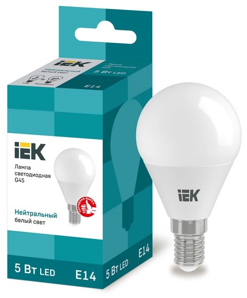 Лампа светодиод. LED  5W 4000К 450Лм Е14 30т.ч. G45 (81х45) (аналог 40W) ECO шар LLE-G45-5-230-40-E14 Лампа светодиод. LED  5W 4000К 450Лм Е14 30т.ч. G45 (81х45) (аналог 40W) ECO шар LLE-G45-5-230-40-E14 в каталоге ЮгКабель