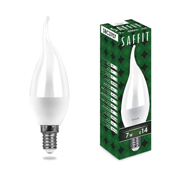 Лампа светодиод. LED   7W 4000К 560Лм Е14 30т.ч. C37T (124х37) (аналог 70W) свеча на ветру SBC3707 55055 Лампа светодиод. LED   7W 4000К 560Лм Е14 30т.ч. C37T (124х37) (аналог 70W) свеча на ветру SBC3707 55055 в каталоге ЮгКабель