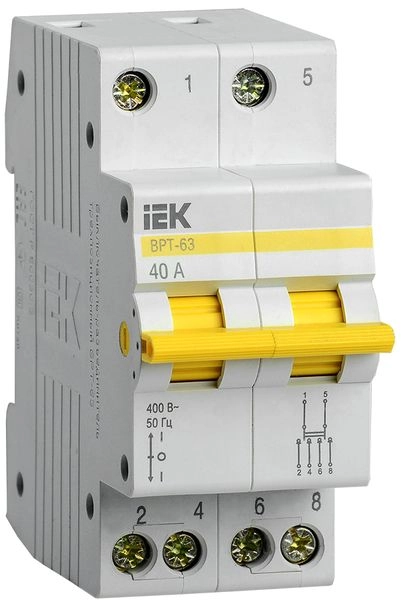 Переключатель 2P 40А  3 положения ВРТ-63 MPR10-2-040 Переключатель 2P 40А  3 положения ВРТ-63 MPR10-2-040 в каталоге ЮгКабель