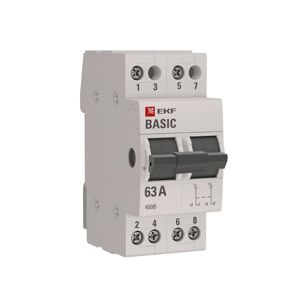 Переключатель 2P 63А  3 положения EKF Basic tps-2-63 Переключатель 2P 63А  3 положения EKF Basic tps-2-63 в каталоге ЮгКабель