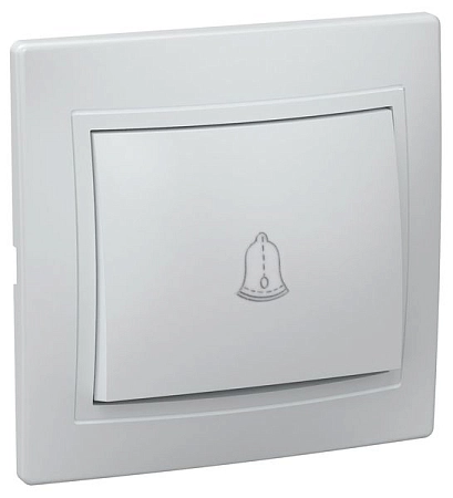 Выключатель СП 1-м в сборе, кнопочный (белый) Кварта EVK13-K01-10-DM