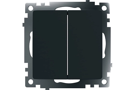 Выключатель 2-клавишный (механизм) 250В, 10А, серия Катрин, GLS10-7104-05, черный 39606
