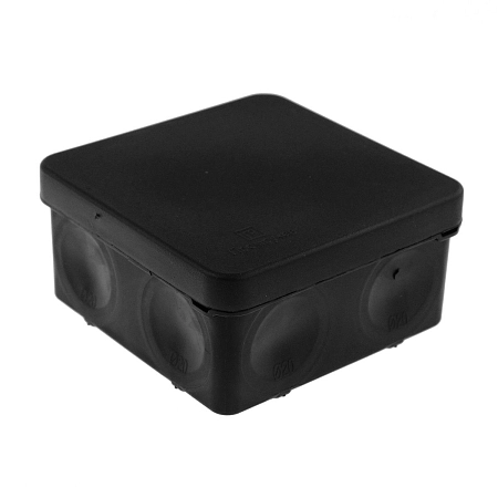 Коробка монтажная ОП  70х70х40 (HF) черн., для прямого монтажа двухкомп безгалог, IP66 (150шт/кор) 60-0200-9005