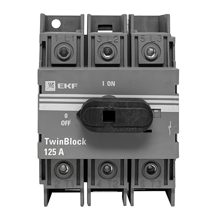 Рубильник модульный 125А 3P (I-0), c рукояткой управления для прямой установки TwinBlock EKF PROxima tb-125-3p-f